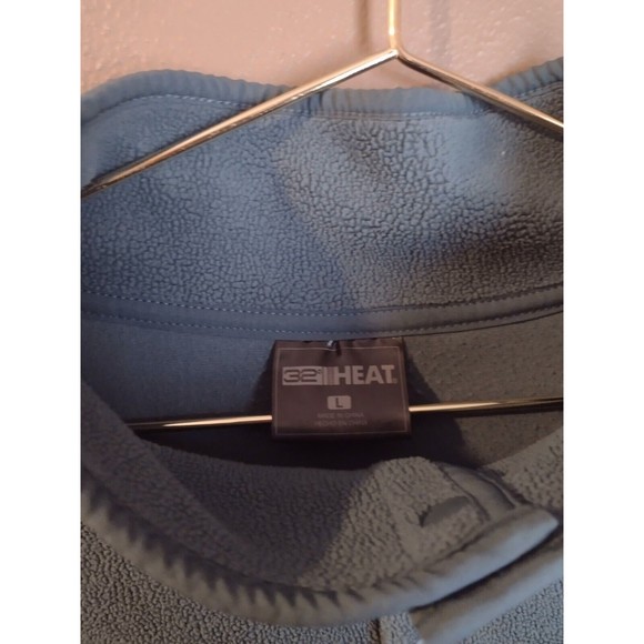 32 Degrees Heat L Large Ladies' Button Snap Fleece Pullover Blue Woman's - Picture 5 of 6